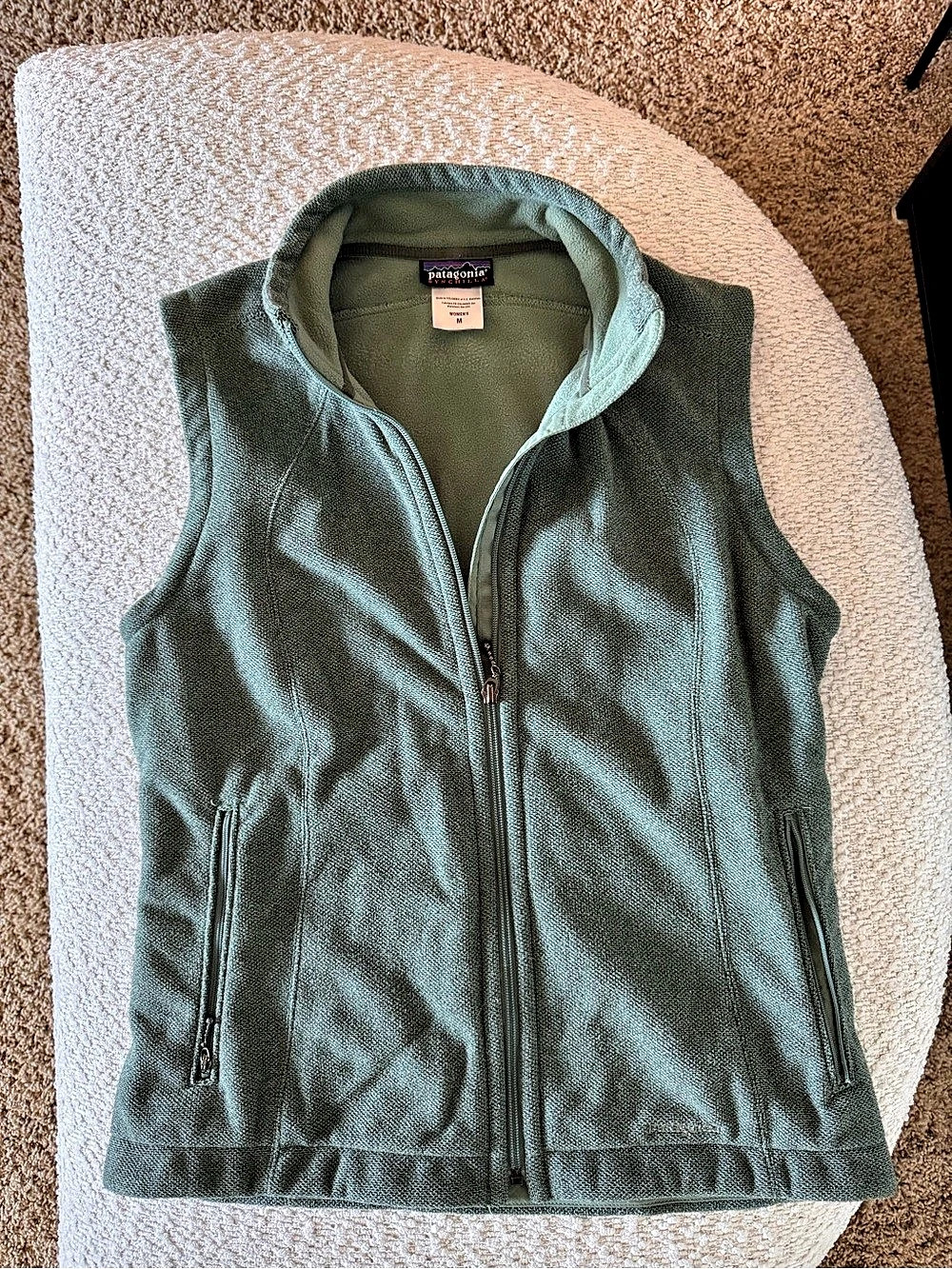 Patagonia Women's Vintage Synchilla Fleece Vest Green Medium